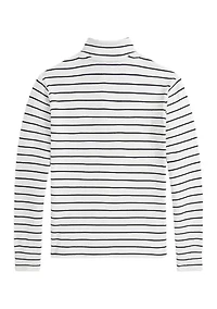 Boys 8-20 Striped Cotton 1/4 Zip Pullover