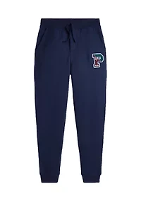 Boys 8-20 Fleece Letterman Jogger Pants