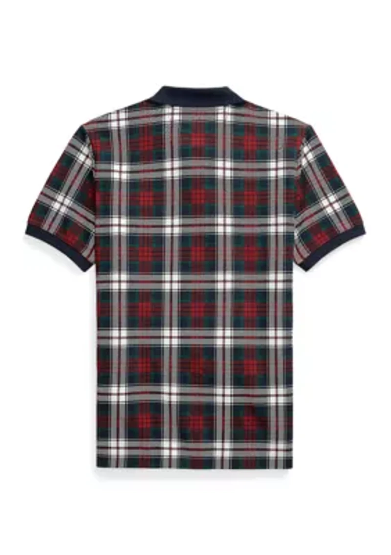 Boys 8-20 Plaid Cotton Mesh Polo Shirt
