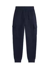 Boys - Waffle Knit Cotton Cargo Jogger Pants