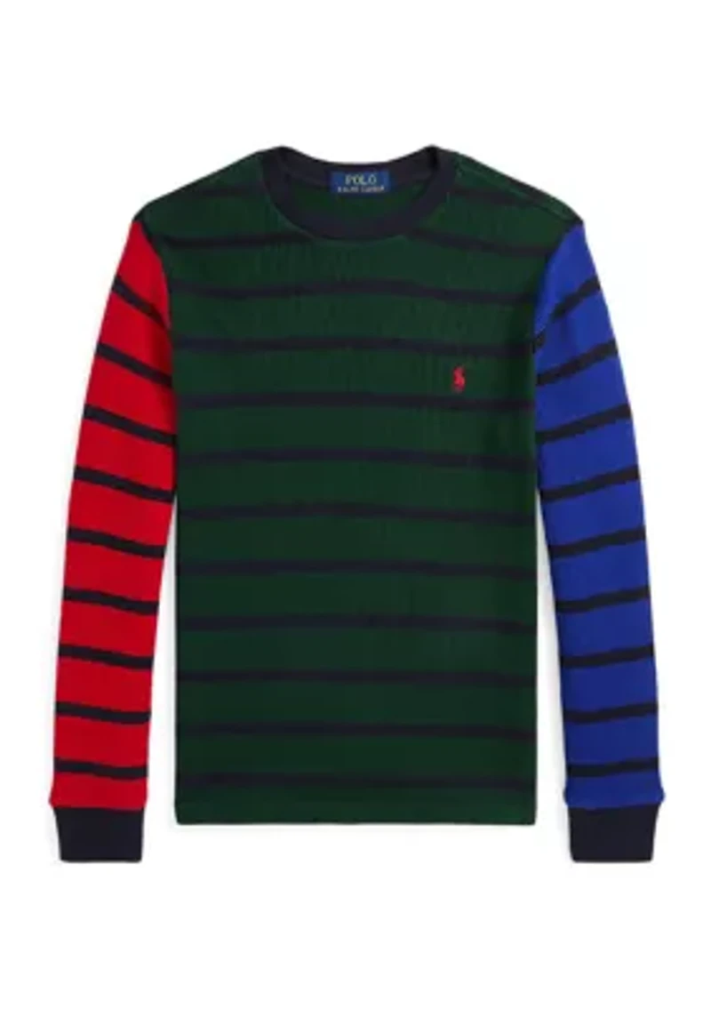 Boys 8-20 Waffle Knit Cotton Long Sleeve T-Shirt