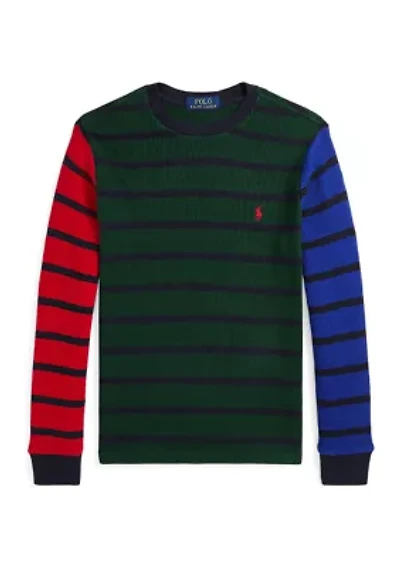 Boys 8-20 Waffle Knit Cotton Long Sleeve T-Shirt