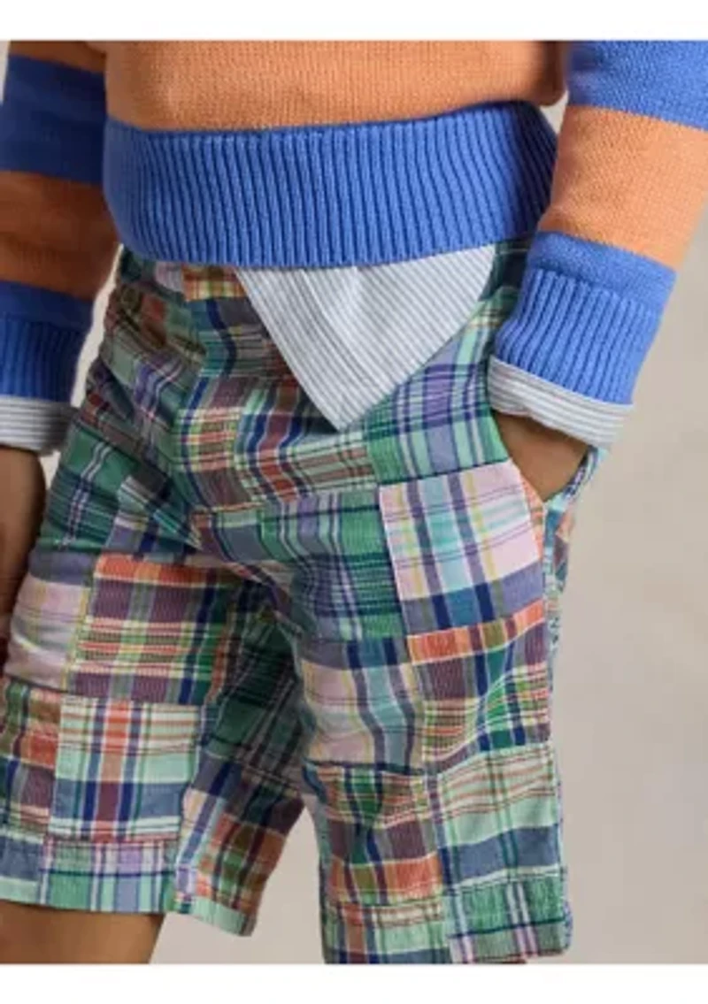 Boys 8-20 Patchwork Cotton Madras Shorts