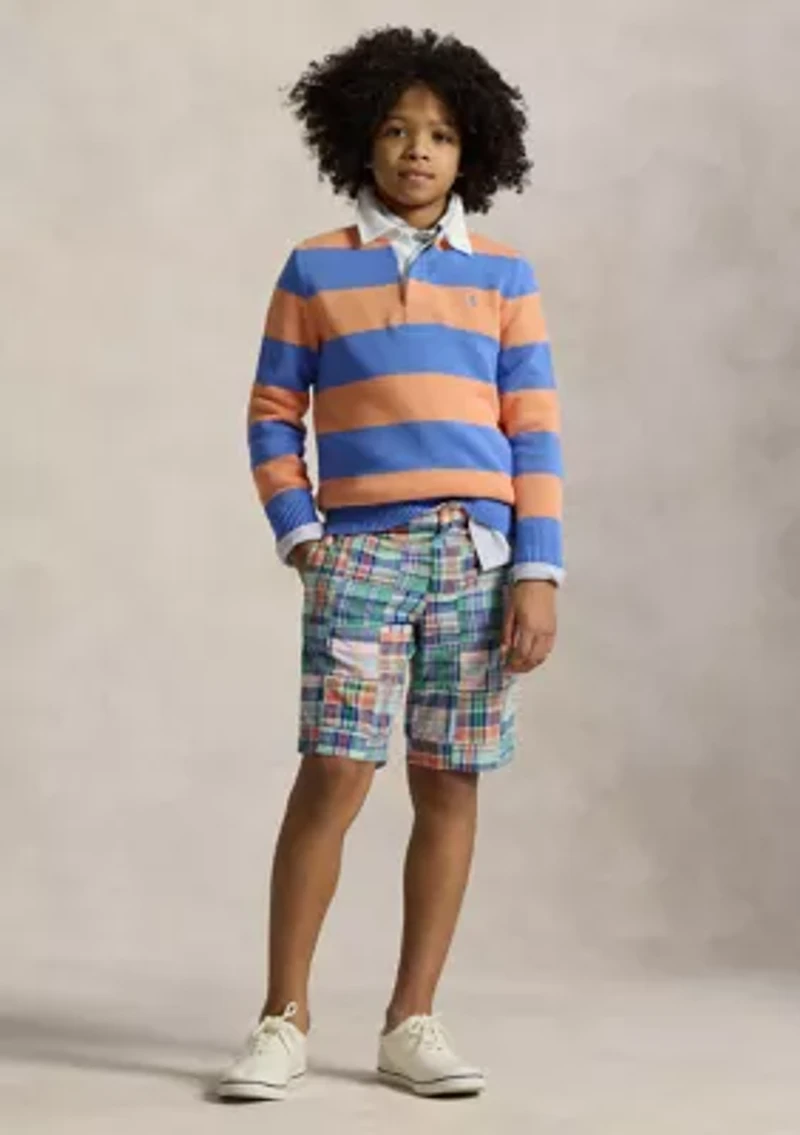 Boys 8-20 Patchwork Cotton Madras Shorts