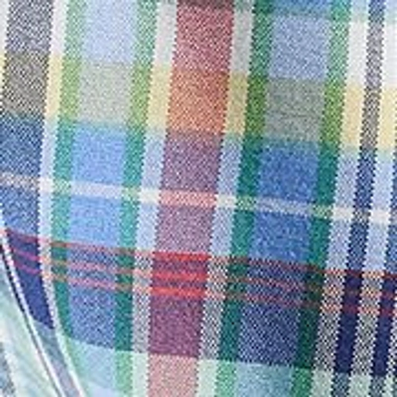 Boys 8-20 Plaid Cotton Oxford Short Sleeve Shirt