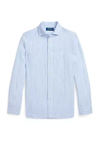 Boys 8-20 Striped Linen Shirt