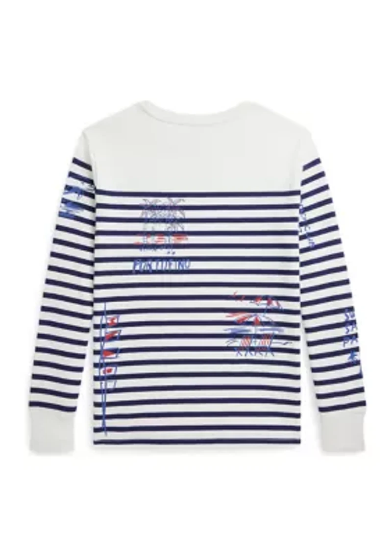 Boys - Striped Cotton Graphic Long-Sleeve T-Shirt
