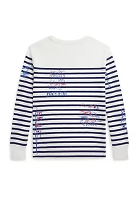 Boys - Striped Cotton Graphic Long-Sleeve T-Shirt