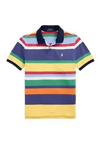 Boys 8-20 Striped Cotton Mesh Polo Shirt
