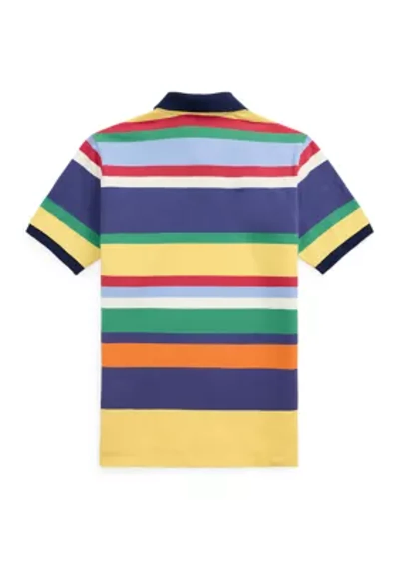 Boys 8-20 Striped Cotton Mesh Polo Shirt