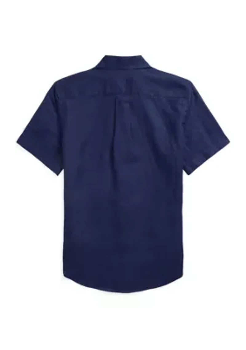 Boys 8-20 Linen Short Sleeve Shirt