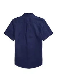 Boys 8-20 Linen Short Sleeve Shirt