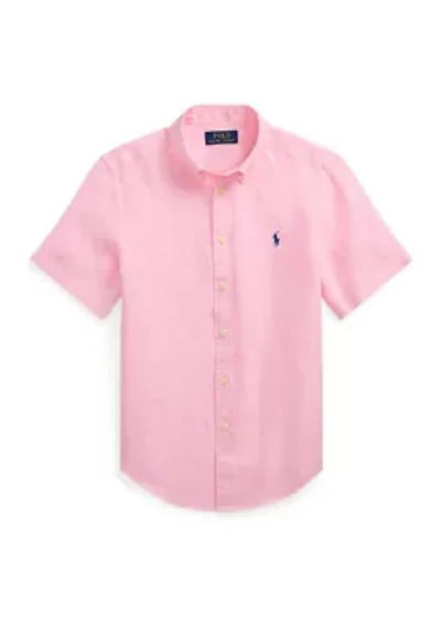Boys 8-20 Linen Short Sleeve Shirt