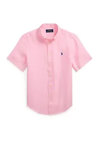 Boys 8-20 Linen Short Sleeve Shirt