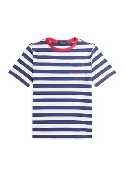 Boys 8-20 Striped Cotton Jersey Pocket T-Shirt