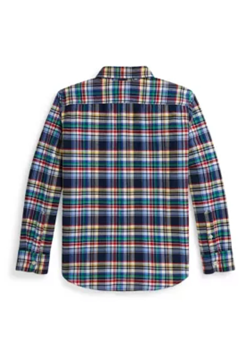 Boys - Plaid Brushed Cotton Oxford Work shirt