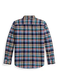 Boys - Plaid Brushed Cotton Oxford Work shirt