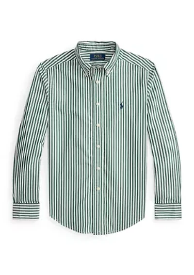 Boys 8-20 Striped Cotton Poplin Shirt
