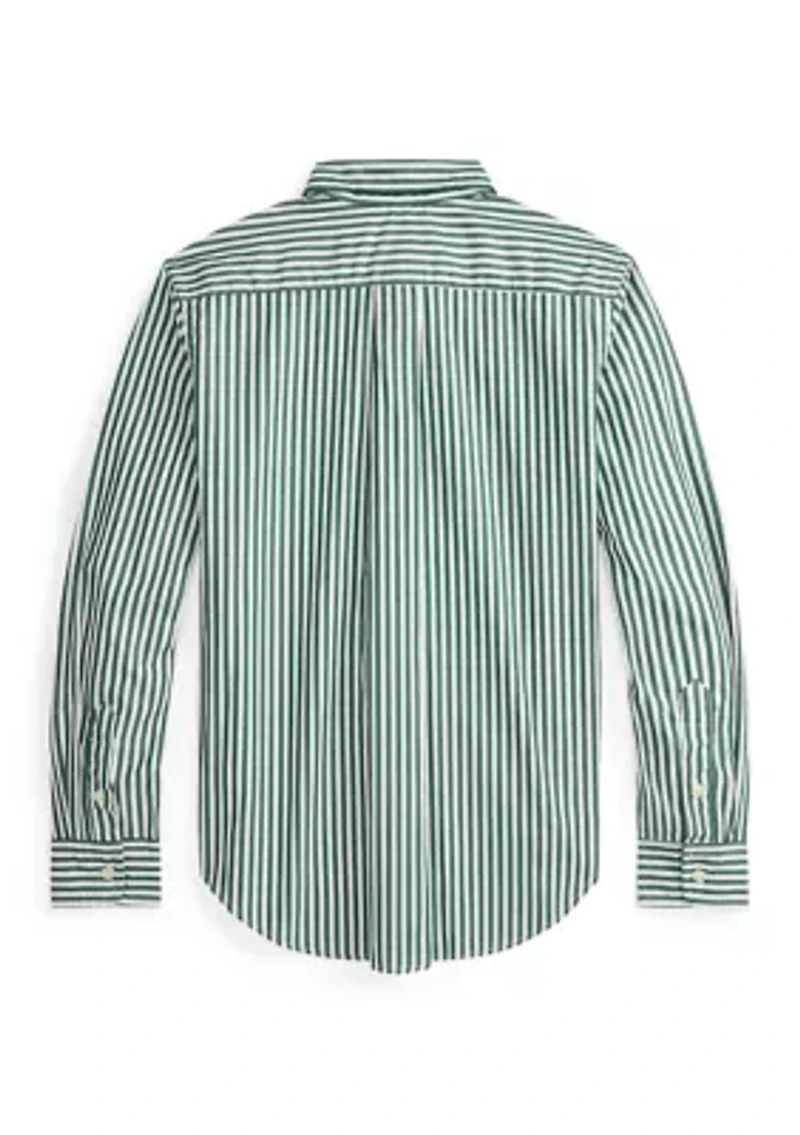Boys 8-20 Striped Cotton Poplin Shirt