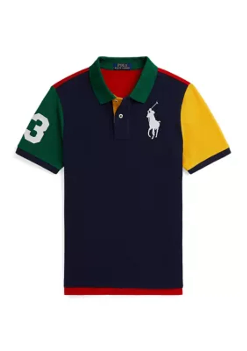 Boys - Big Pony Color-Blocked Mesh Polo Shirt