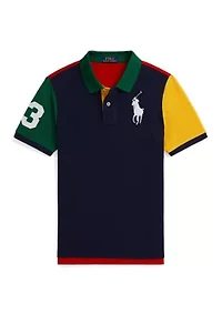 Boys - Big Pony Color-Blocked Mesh Polo Shirt