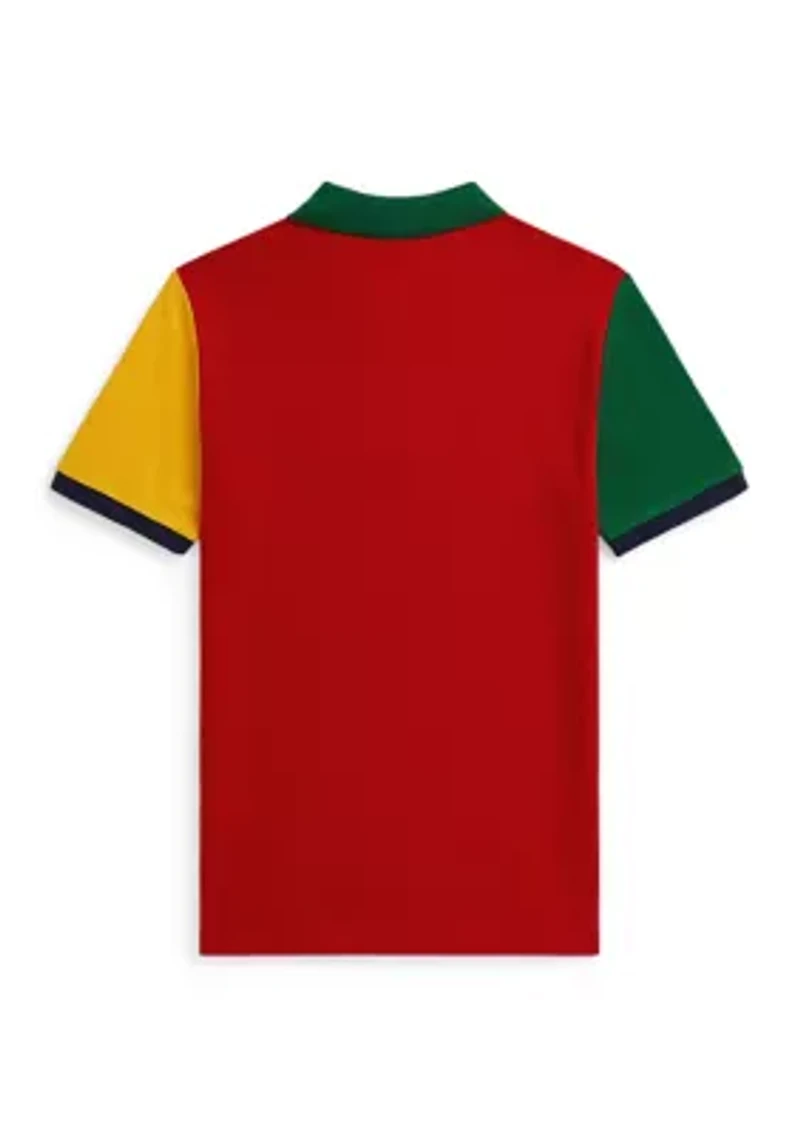 Boys - Big Pony Color-Blocked Mesh Polo Shirt