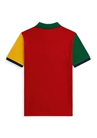 Boys - Big Pony Color-Blocked Mesh Polo Shirt