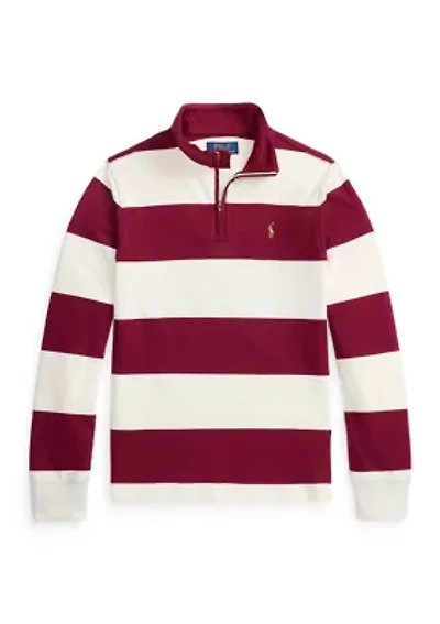 Boys 8-20 Striped Cotton Interlock Pullover