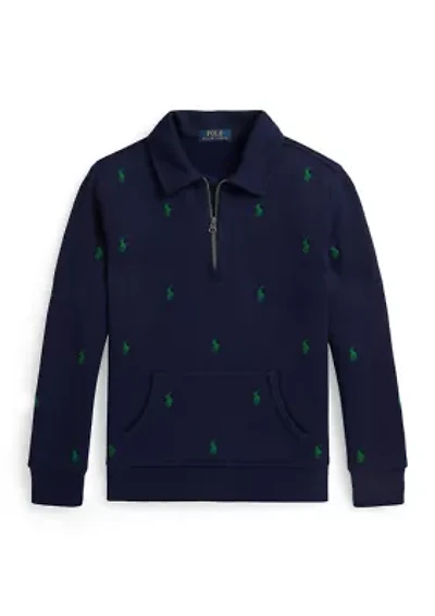 Boys 8-20 Polo Pony Fleece Collared Sweatshirt