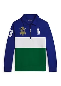 Boys 8-20 Big Pony Double Knit Collared Sweatshirt