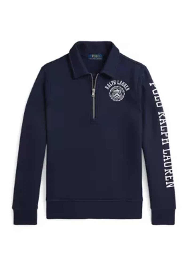 Boys - Logo Fleece Collared Sweatshirt