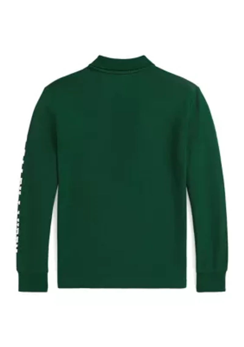 Boys 8-20 Logo Cotton Mesh Polo Shirt