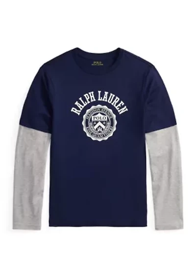Boys 8-20 Logo Cotton Layered Effect T-Shirt
