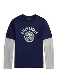 Boys - Logo Cotton Layered Effect T-Shirt