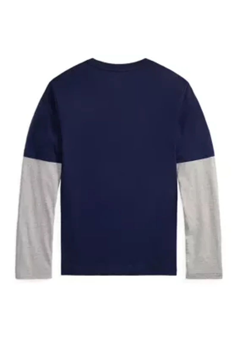 Boys - Logo Cotton Layered Effect T-Shirt