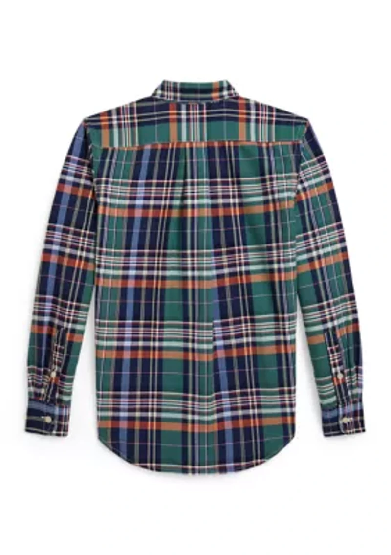 Boys 8-20 Plaid Cotton Oxford Shirt
