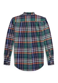 Boys 8-20 Plaid Cotton Oxford Shirt