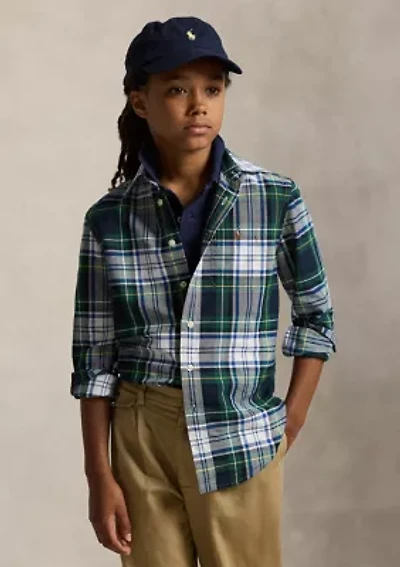 Plaid Cotton Oxford Shirt