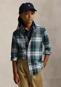 Plaid Cotton Oxford Shirt