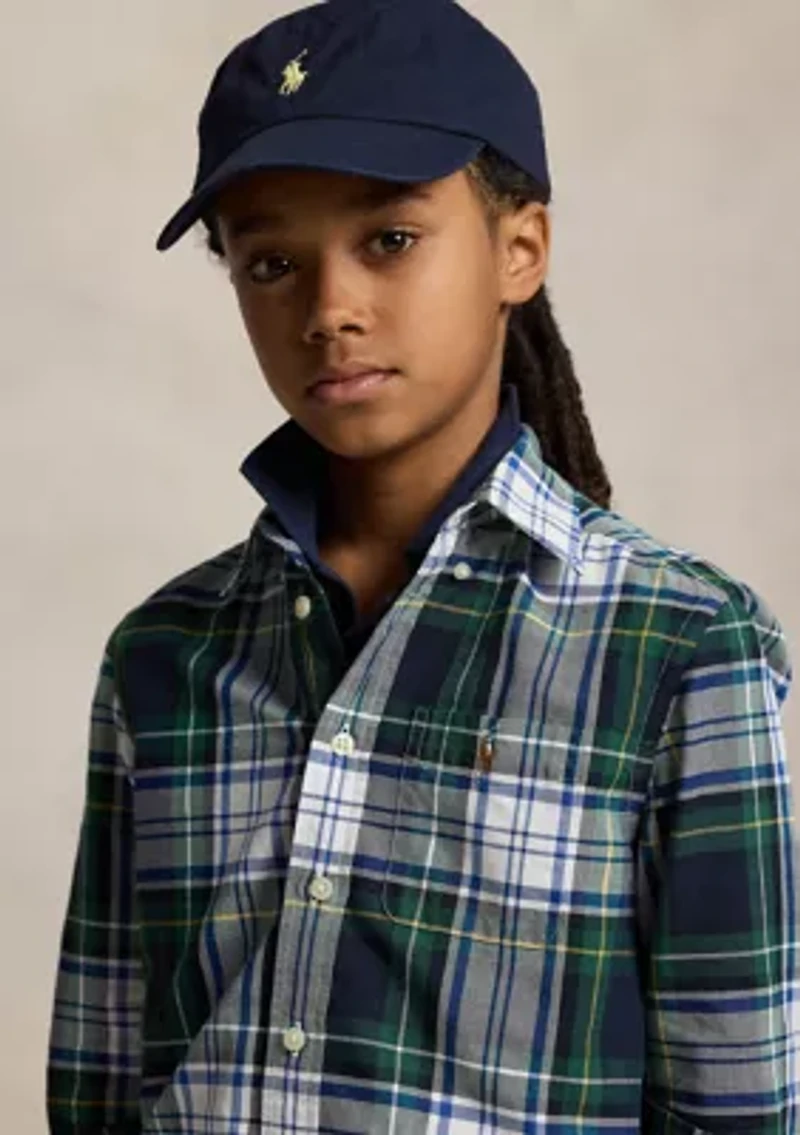 Plaid Cotton Oxford Shirt