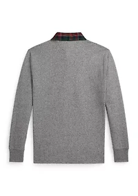 Boys 8-20 Plaid-Collar Cotton Jersey Rugby Shirt