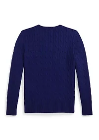 Boys 8-20 Polo Bear Cable-Knit Cotton Sweater