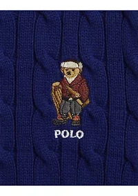 Boys 8-20 Polo Bear Cable-Knit Cotton Sweater