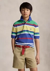 Boys 8-20 Striped Cotton Mesh Polo Shirt