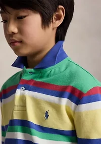 Boys 8-20 Striped Cotton Mesh Polo Shirt