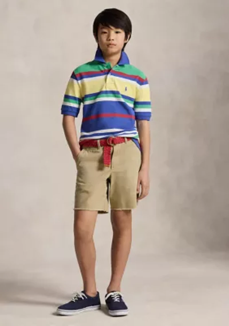 Boys 8-20 Striped Cotton Mesh Polo Shirt