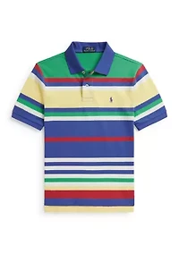 Boys 8-20 Striped Cotton Mesh Polo Shirt