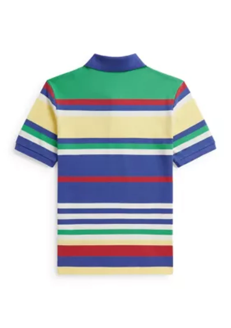 Boys 8-20 Striped Cotton Mesh Polo Shirt