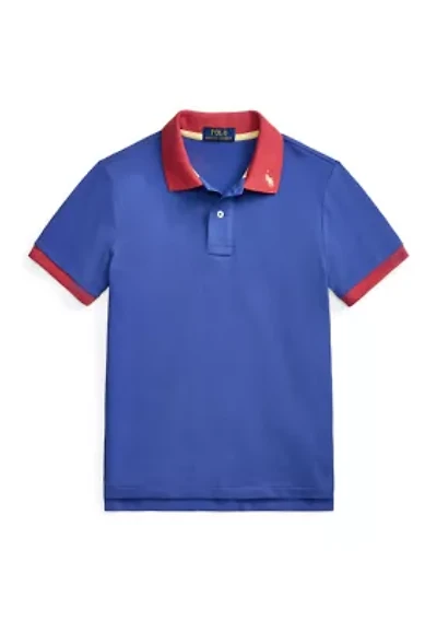 Boys 8-20 Stretch Cotton Mesh Polo Shirt