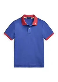 Boys 8-20 Stretch Cotton Mesh Polo Shirt